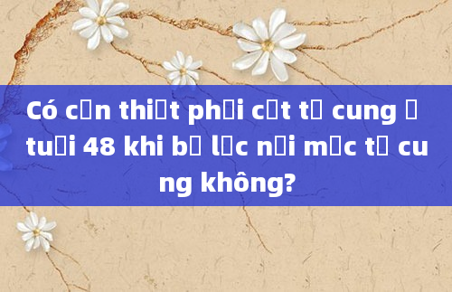 Có cần thiết phải cắt tử cung ở tuổi 48 khi bị lạc nội mạc tử cung không?