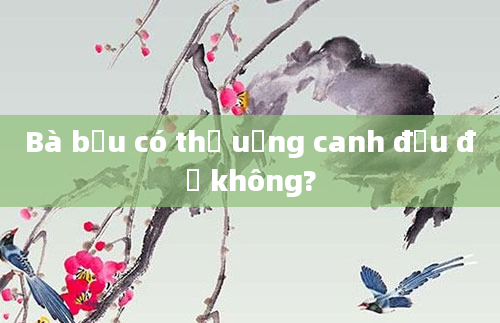 Bà bầu có thể uống canh đậu đỏ không?