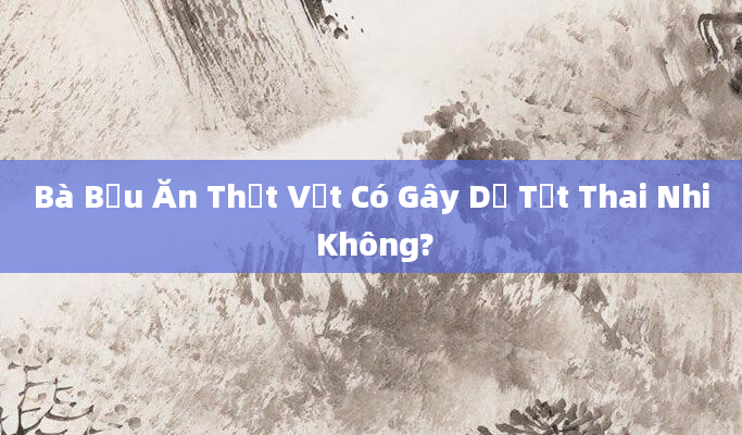 Bà Bầu Ăn Thịt Vịt Có Gây Dị Tật Thai Nhi Không?