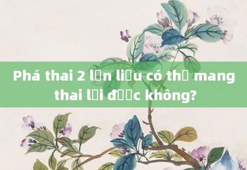 Phá thai 2 lần liệu có thể mang thai lại được không?