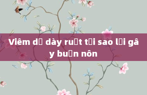 Viêm dạ dày ruột tại sao lại gây buồn nôn