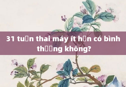 31 tuần thai máy ít hơn có bình thường không?