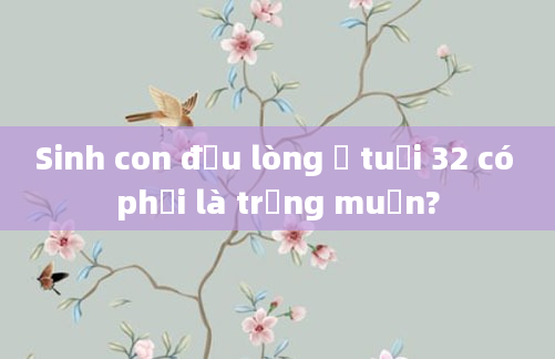 Sinh con đầu lòng ở tuổi 32 có phải là trứng muộn?