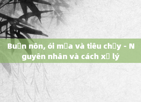 Buồn nôn, ói mửa và tiêu chảy - Nguyên nhân và cách xử lý