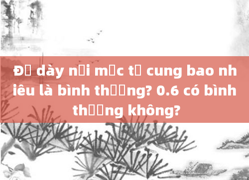 Độ dày nội mạc tử cung bao nhiêu là bình thường? 0.6 có bình thường không?