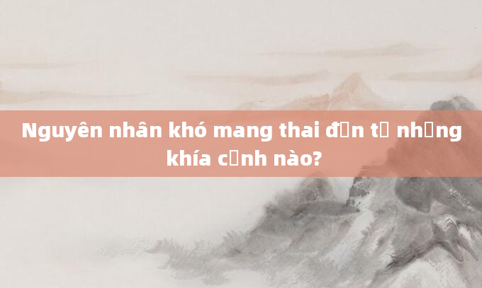 Nguyên nhân khó mang thai đến từ những khía cạnh nào?