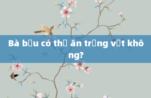 Bà bầu có thể ăn trứng vịt không?