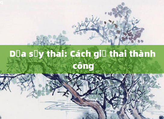 Dọa sảy thai: Cách giữ thai thành công