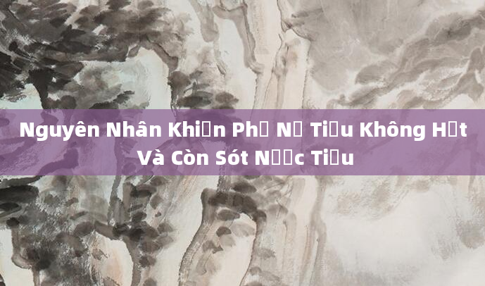 Nguyên Nhân Khiến Phụ Nữ Tiểu Không Hết Và Còn Sót Nước Tiểu