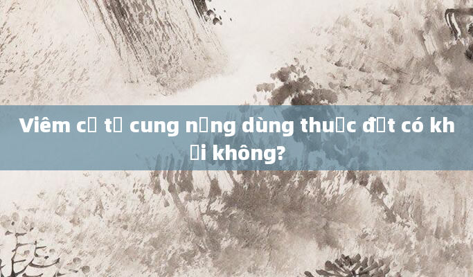 Viêm cổ tử cung nặng dùng thuốc đặt có khỏi không?