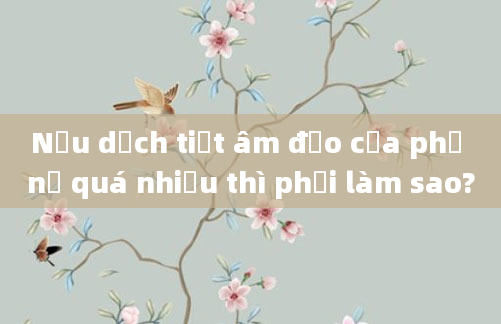 Nếu dịch tiết âm đạo của phụ nữ quá nhiều thì phải làm sao?