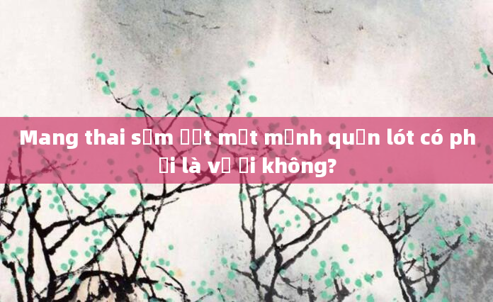 Mang thai sớm ướt một mảnh quần lót có phải là vỡ ối không?