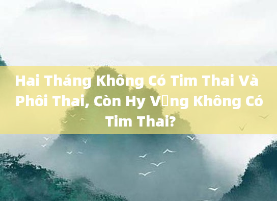 Hai Tháng Không Có Tim Thai Và Phôi Thai, Còn Hy Vọng Không Có Tim Thai?
