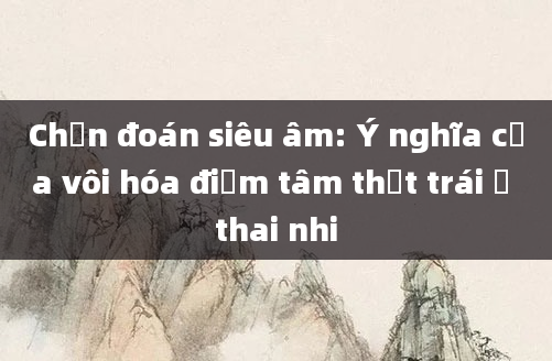 Chấn đoán siêu âm: Ý nghĩa của vôi hóa điểm tâm thất trái ở thai nhi