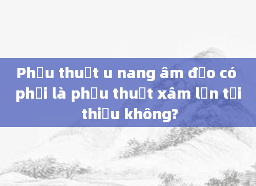 Phẫu thuật u nang âm đạo có phải là phẫu thuật xâm lấn tối thiểu không?