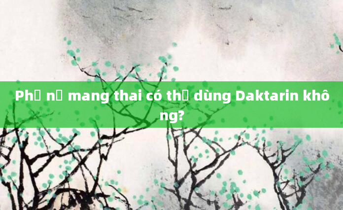 Phụ nữ mang thai có thể dùng Daktarin không?