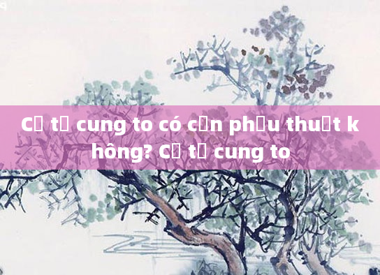 Cổ tử cung to có cần phẫu thuật không? Cổ tử cung to