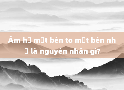 Âm hộ một bên to một bên nhỏ là nguyên nhân gì?