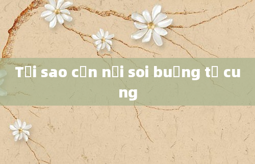 Tại sao cần nội soi buồng tử cung