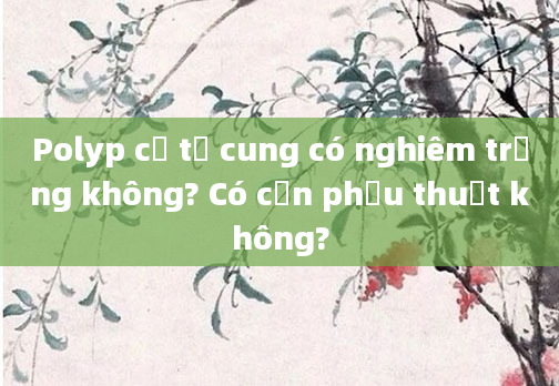 Polyp cổ tử cung có nghiêm trọng không? Có cần phẫu thuật không?