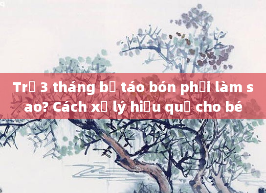 Trẻ 3 tháng bị táo bón phải làm sao? Cách xử lý hiệu quả cho bé