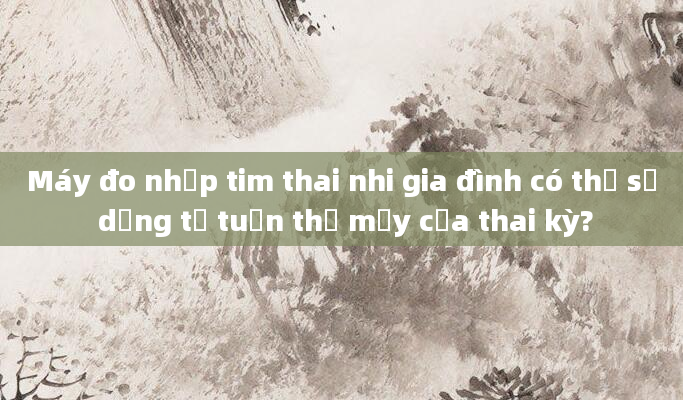 Máy đo nhịp tim thai nhi gia đình có thể sử dụng từ tuần thứ mấy của thai kỳ?