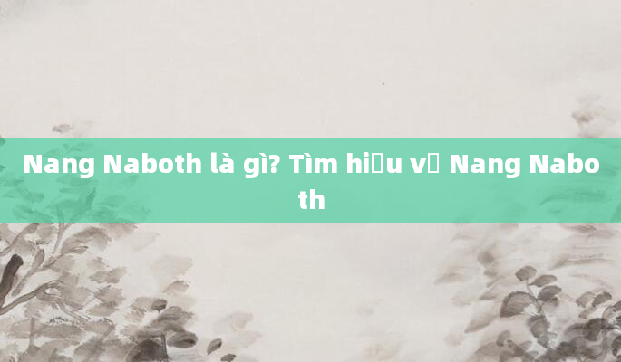 Nang Naboth là gì? Tìm hiểu về Nang Naboth