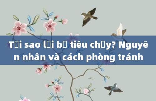 Tại sao lại bị tiêu chảy? Nguyên nhân và cách phòng tránh