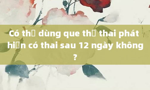 Có thể dùng que thử thai phát hiện có thai sau 12 ngày không?